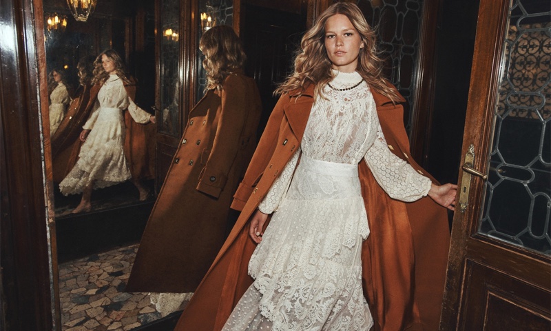 Zimmermann Concert Textured Lace Blouse, Concert Textured Lace Skirt & Tempo Longline Coat.