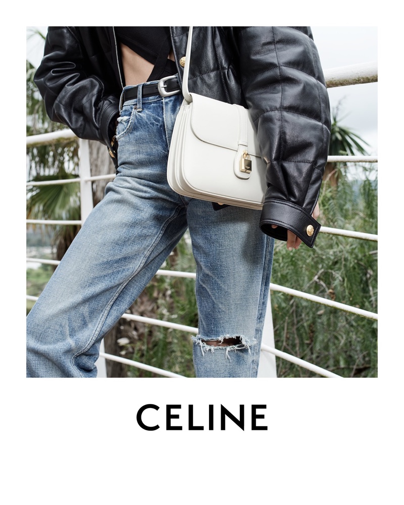 Celine features Tabou bag in fall 2021 campaign.