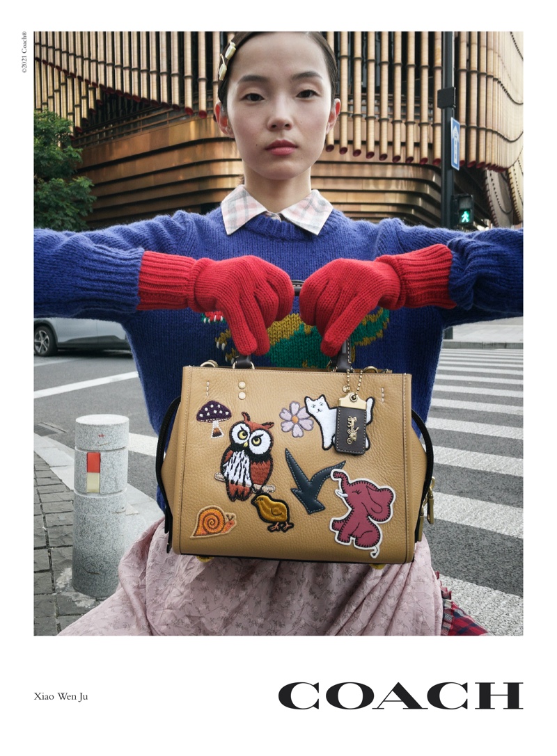 Xiao Wen Ju fronts Coach Rogue Bag campaign.