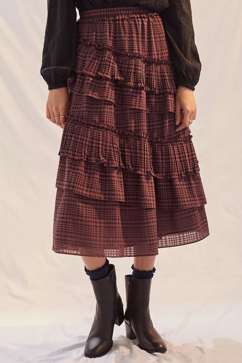 Current Air Tiered Midi Skirt $140