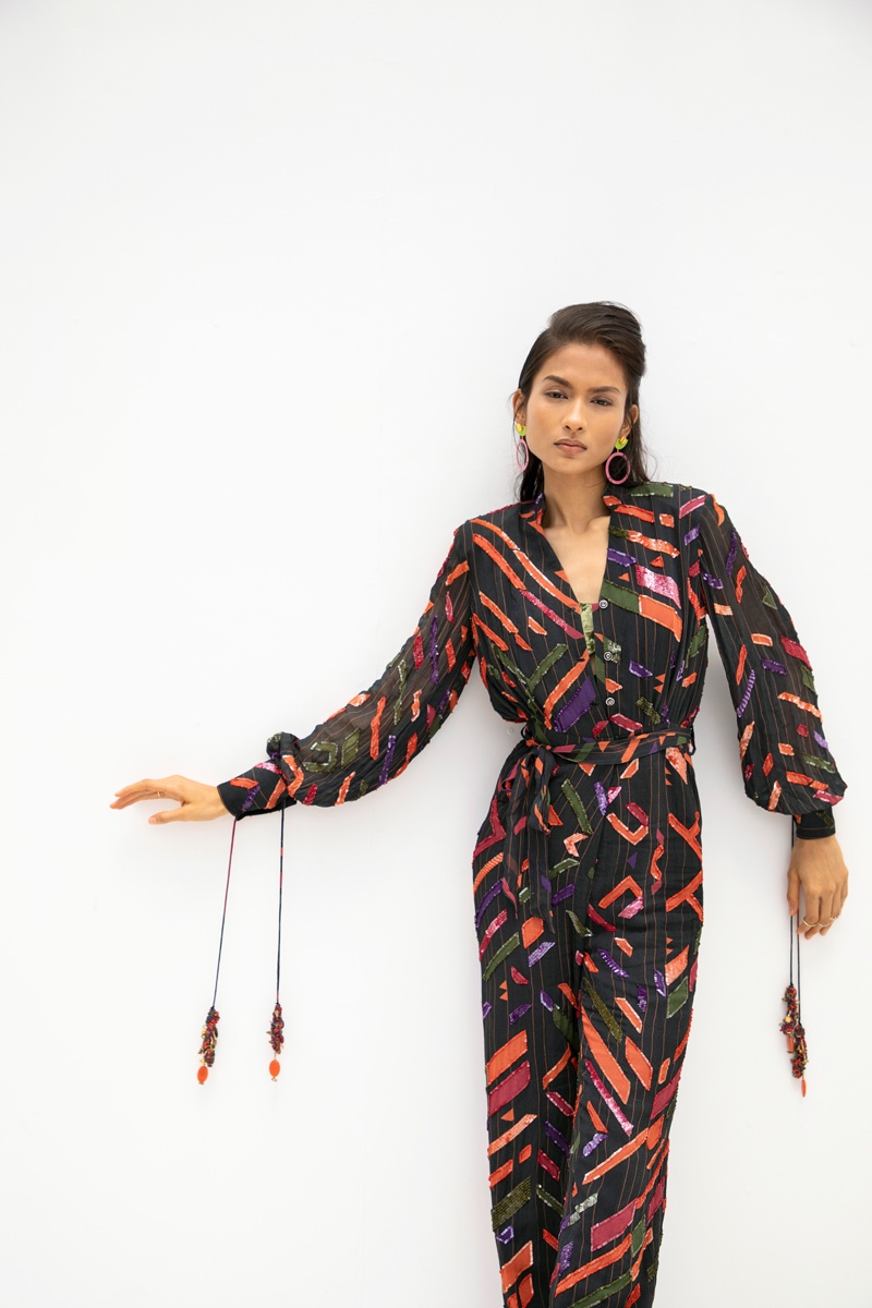 Jumpsuit Nirmooha and Earring Semidot Studio. Photo: Kay Sukumar