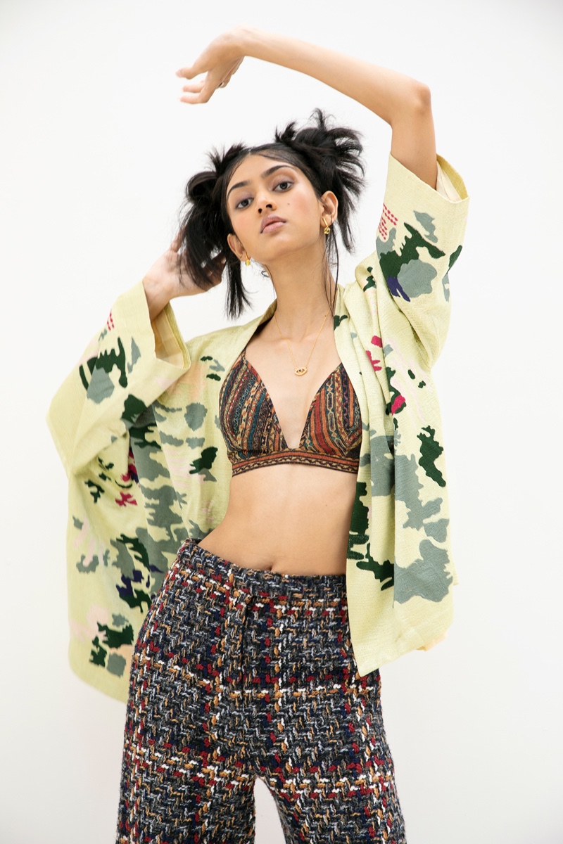 Bralette & Pants Nikita Mhaisalkar,  Cardigan Yavi, and Earring & Necklace Talisman. Photo: Kay Sukumar