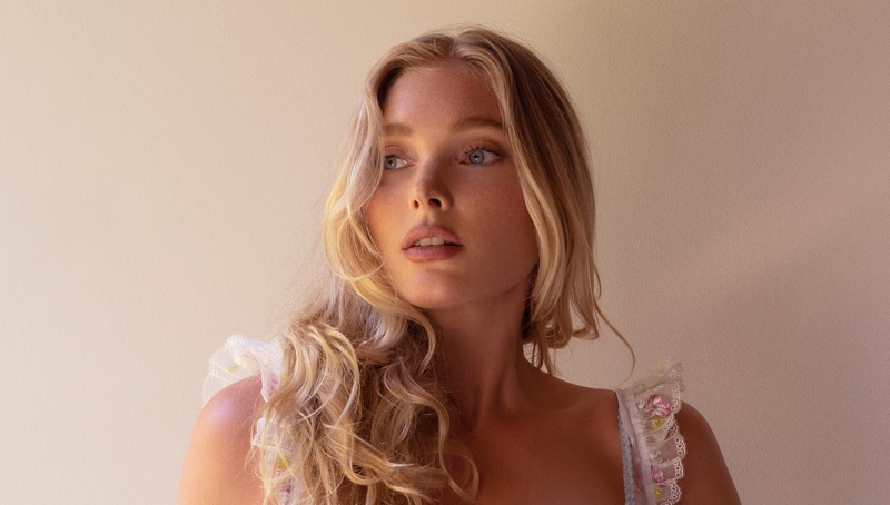 Elsa Hosk models For Love & Lemons for Victoria’s Secret summer 2021 collection.