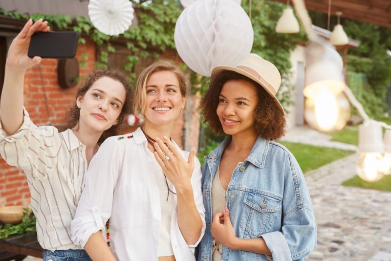Engagement Ring Showing Friends