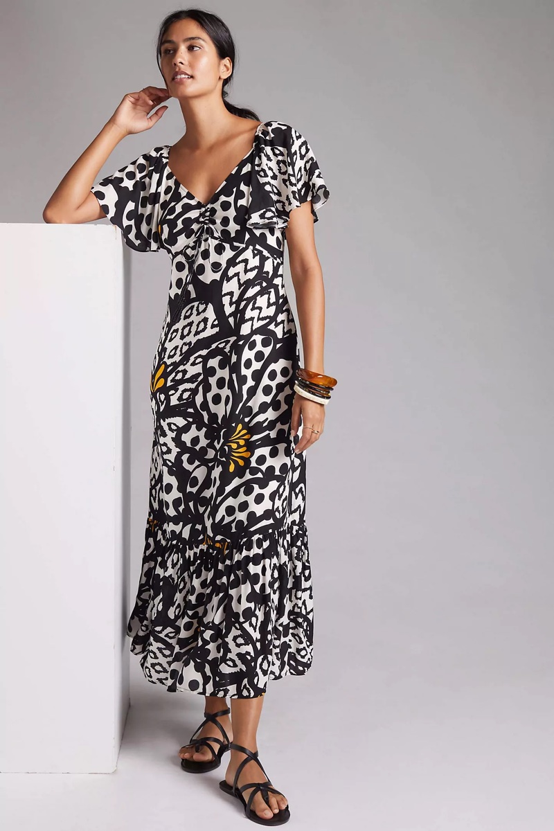 Farm Rio Flutter-Sleeved Maxi Dress $240