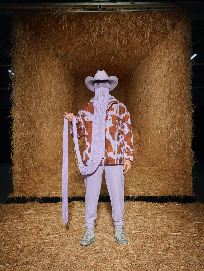 Wearing fringe, Orville Peck fronts adidas x Ivy Park Rodeo campaign.