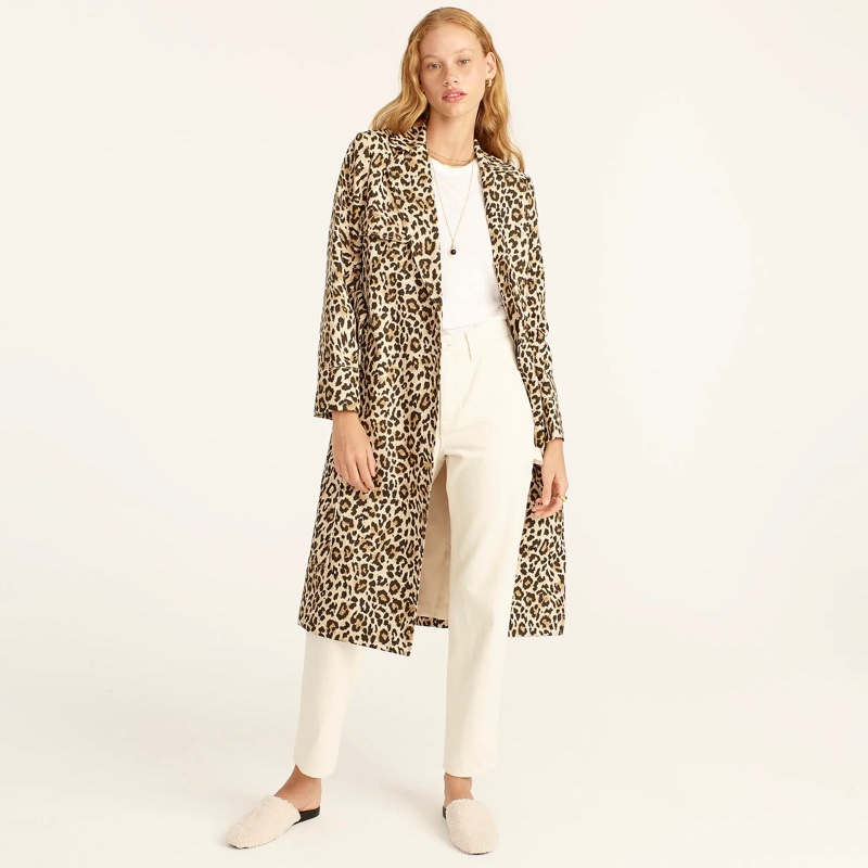 J. Crew Collection Tailored Trench Coat in Leopard $328