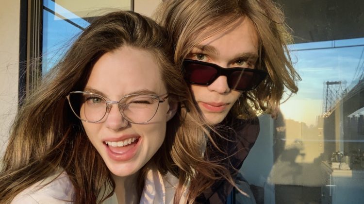 Actors Krisine Froseth and Charlie Plummer front rag & bone eyewear fall 2021 campaign.