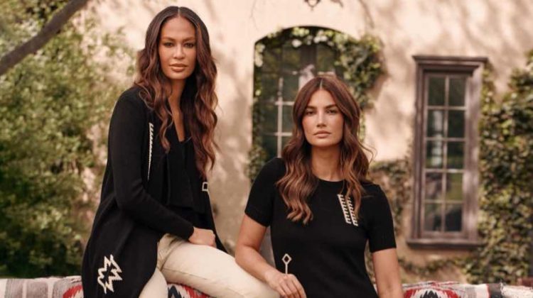 Joan Smalls and Lily Aldridge pose for Lauren Ralph Lauren fall 2021 campaign.