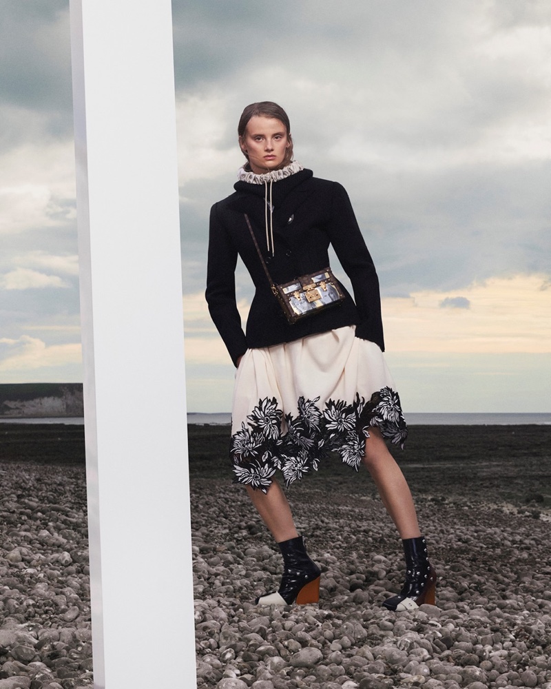 Evie Saunders appears in Louis Vuitton fall-winter 2021 campaign.