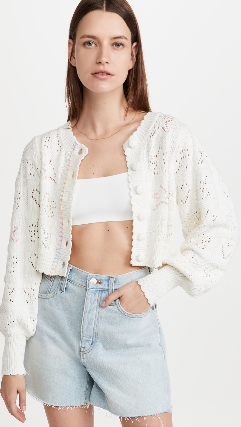 LoveShackFancy Lata Cropped Cardigan $345