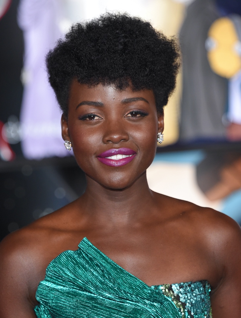 Lupita Nyongo Short Bang Natural Hairstyle