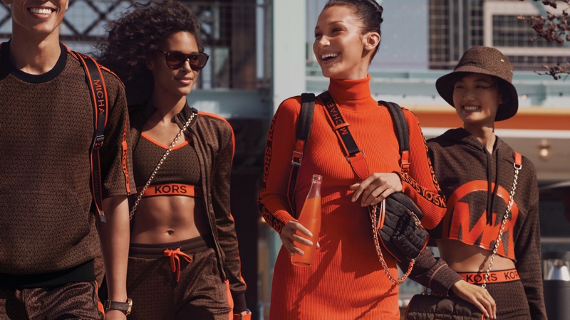 Cindy Bruna, Bella Hadid, and Ash Foo star in MICHAEL Michael Kors fall-winter 2021 campaign.