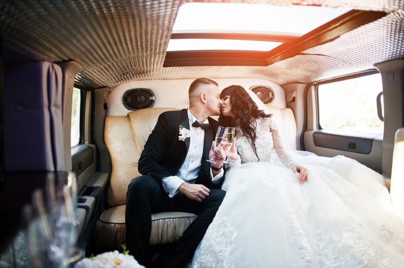 Married Couple Limo Kissing