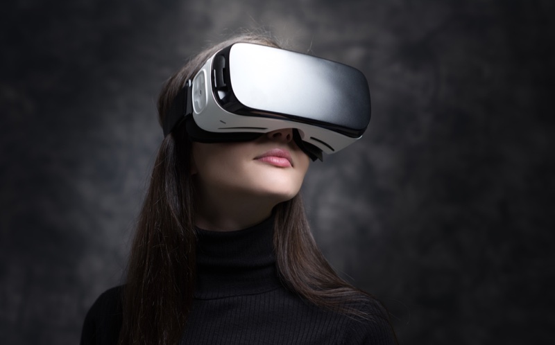 Model Wearing VR Headset