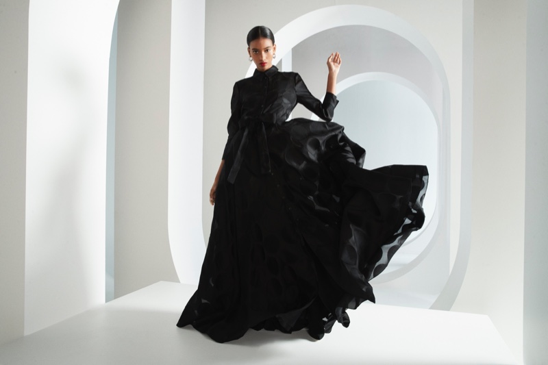 A Carolina Herrera design stands out in Neiman Marcus fall 2021 Re-Introduce Yourself campaign. 