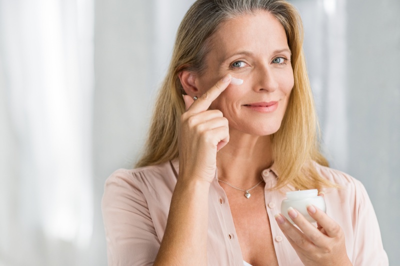Older Mature Woman Anti-Aging Cream Skincare Face