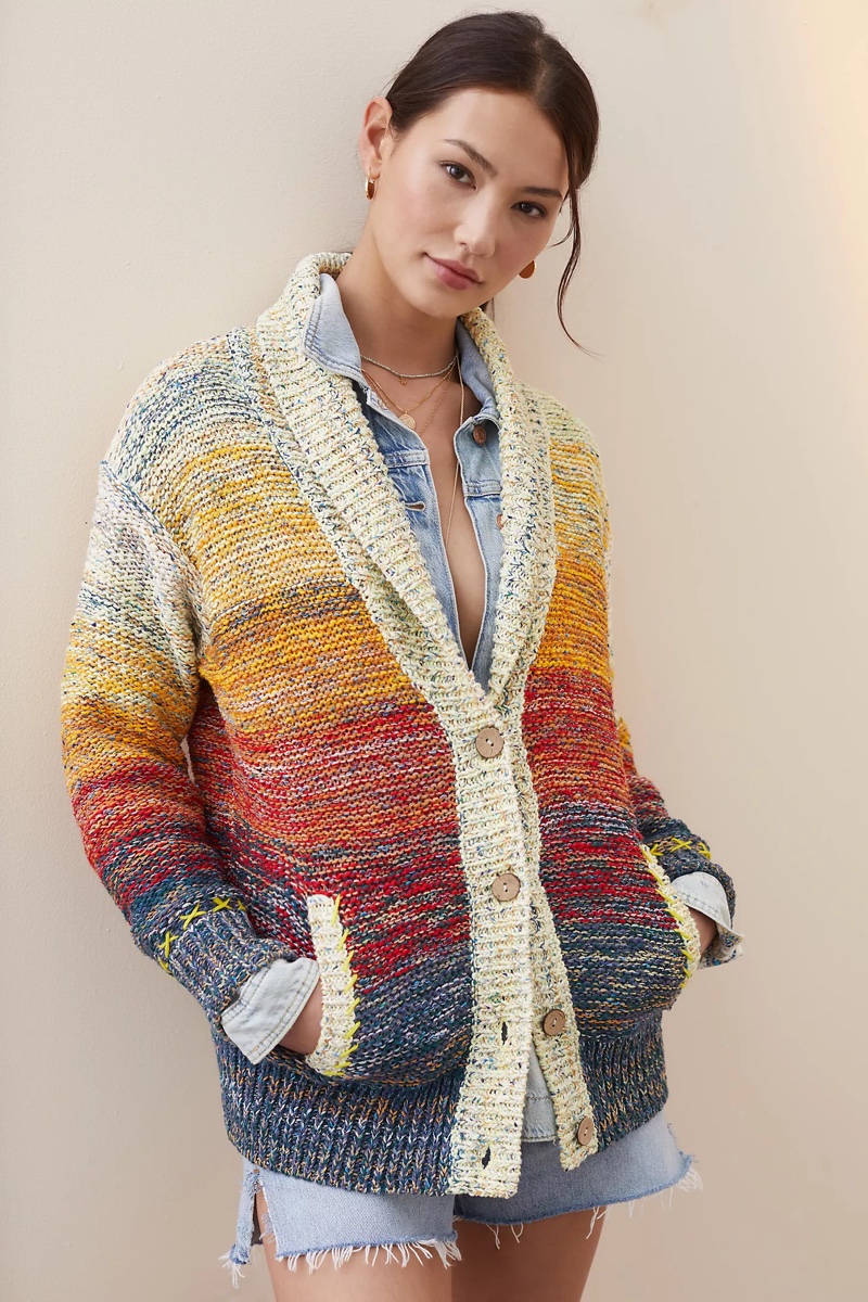 Pilcro Sunset Embroidered Cardigan $170