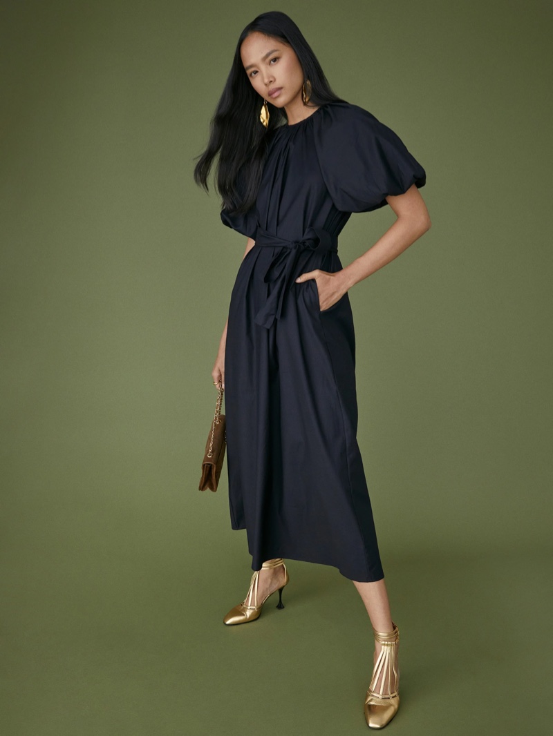 Reformation Lloyd Dress in Black $278