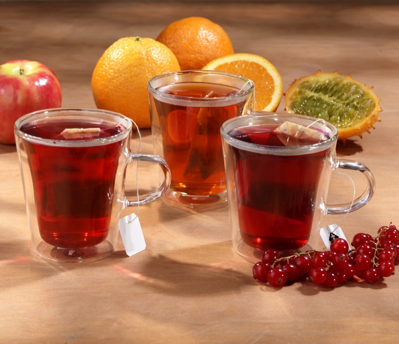 Tea Glass Mugs Bags Fruit Drinks