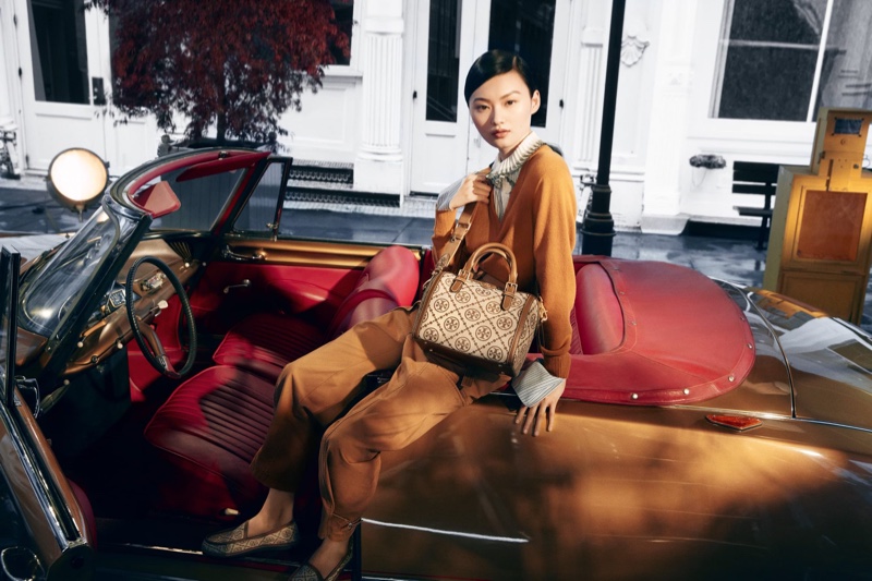 He Cong stars in Tory Burch fall-winter 2021 campaign.