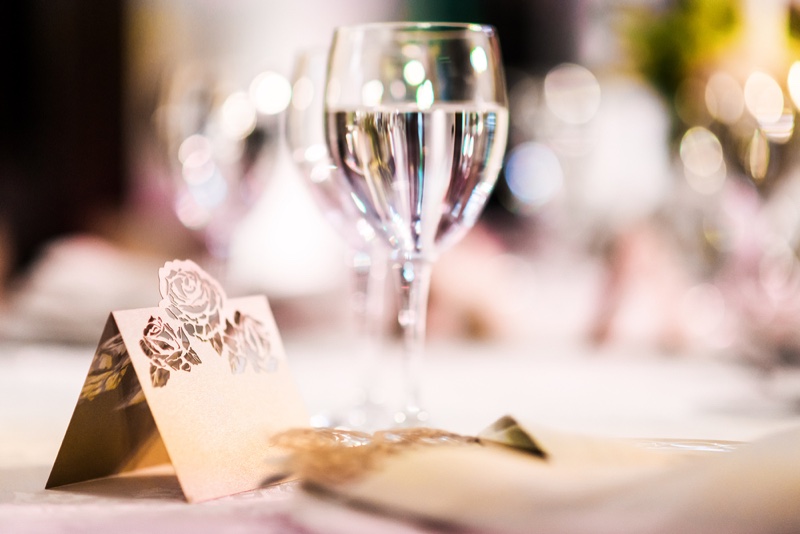 Wedding Table Glass Closeup