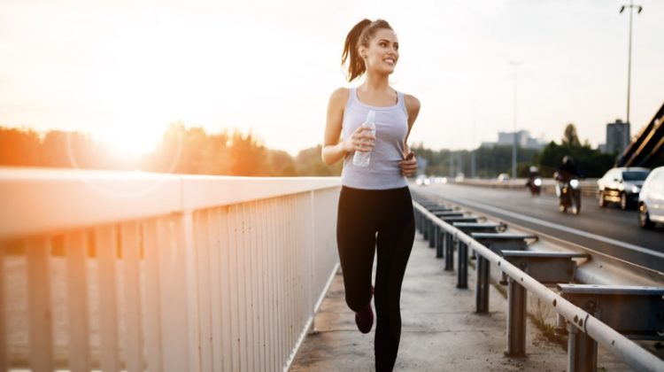 Woman Running Outside Healthy
