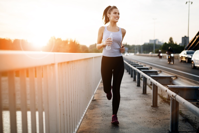 Woman Running Outside Healthy