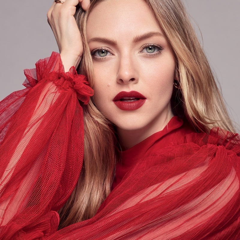 Amanda Seyfried stars in Lancome L'Absolu Rouge 2021 campaign.