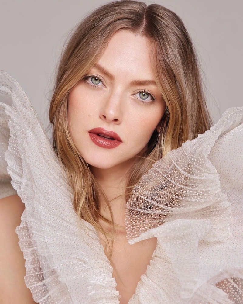 Lancome L'Absolu Rouge 2021 advertising campaign featuring actress Amanda Seyfried.