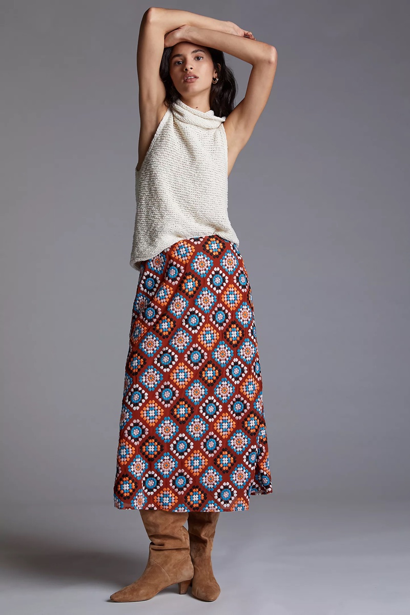 Anthropologie Embroidered Midi Skirt $180