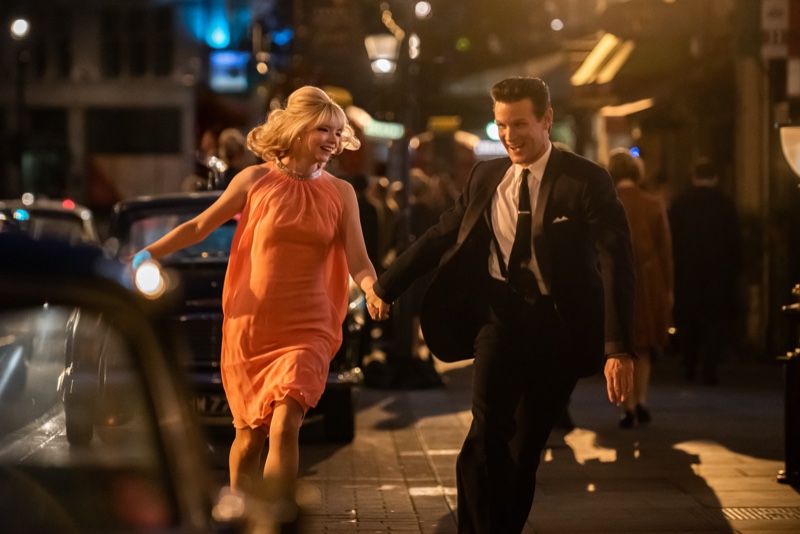 Anya Taylor-Joy as Sandie and Matt Smith as Jack wear 1960s style in LAST NIGHT IN SOHO, a Focus Features release. | Photo Credit: Parisa Taghizadeh / © 2021 Focus Features, LLC