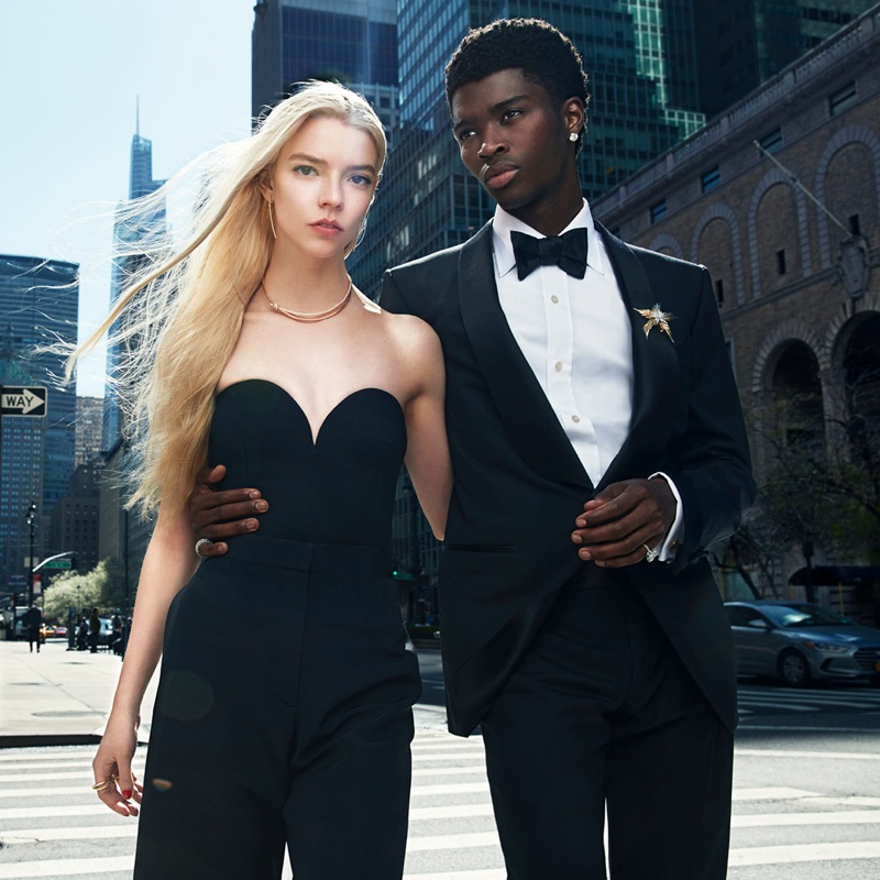 Actress Anya Taylor-Joy and model Alton Mason front Tiffany & Co. Knot Your Typical City campaign.