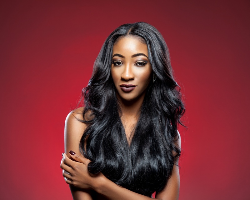 Black Woman Long Wavy Hair