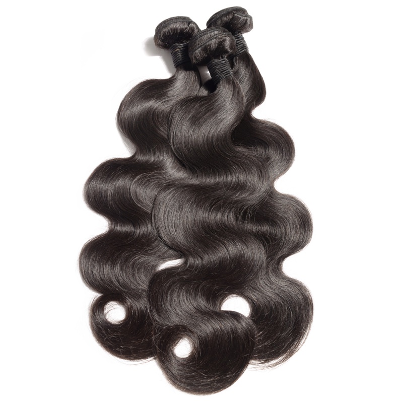 Body wave virgin remy black human hair weave bundles extensions