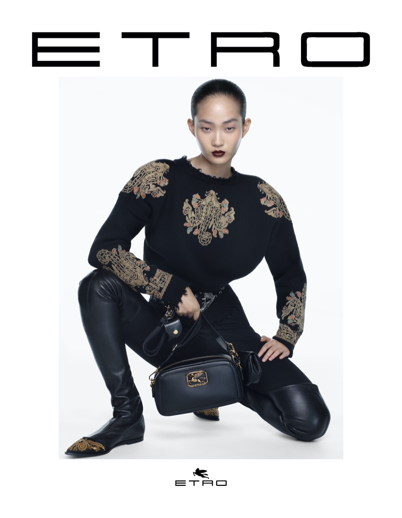 Hyunji Shin fronts Etro fall-winter 2021 campaign.