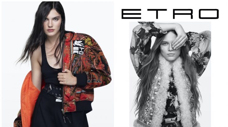 Lola Nicon and Zoe Petit appear in Etro fall-winter 2021 campaign.