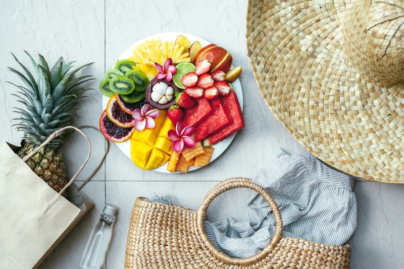 Fruit Plate Food Beach Concept Healthy
