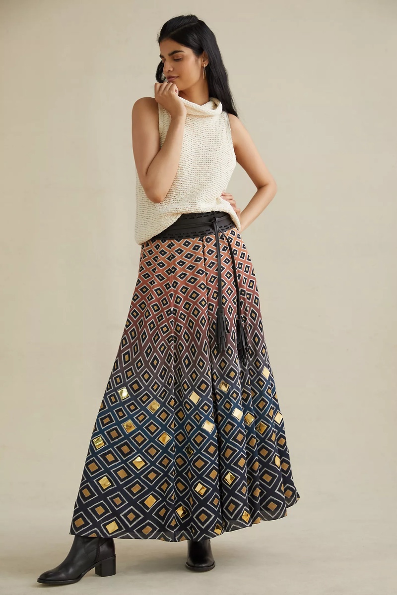 Geisha Designs Diamond Maxi Skirt $210