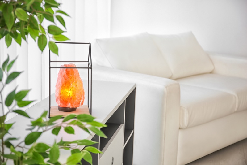 Himalayan Salt Lamp Couch Living Room