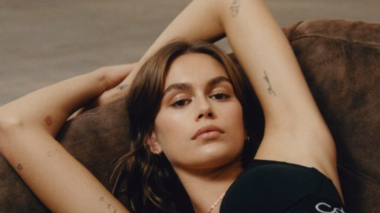 Kaia Gerber stars in Calvin Klein The Language of Calvin Klein fall 2021 campaign.