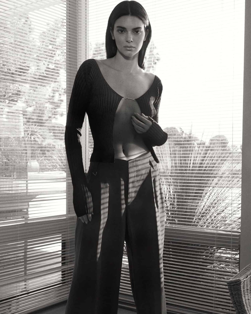 Posing in black and white, Kendall Jenner fronts FWRD promotional shoot.