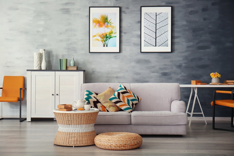 Living Room Orange Theme Pillows