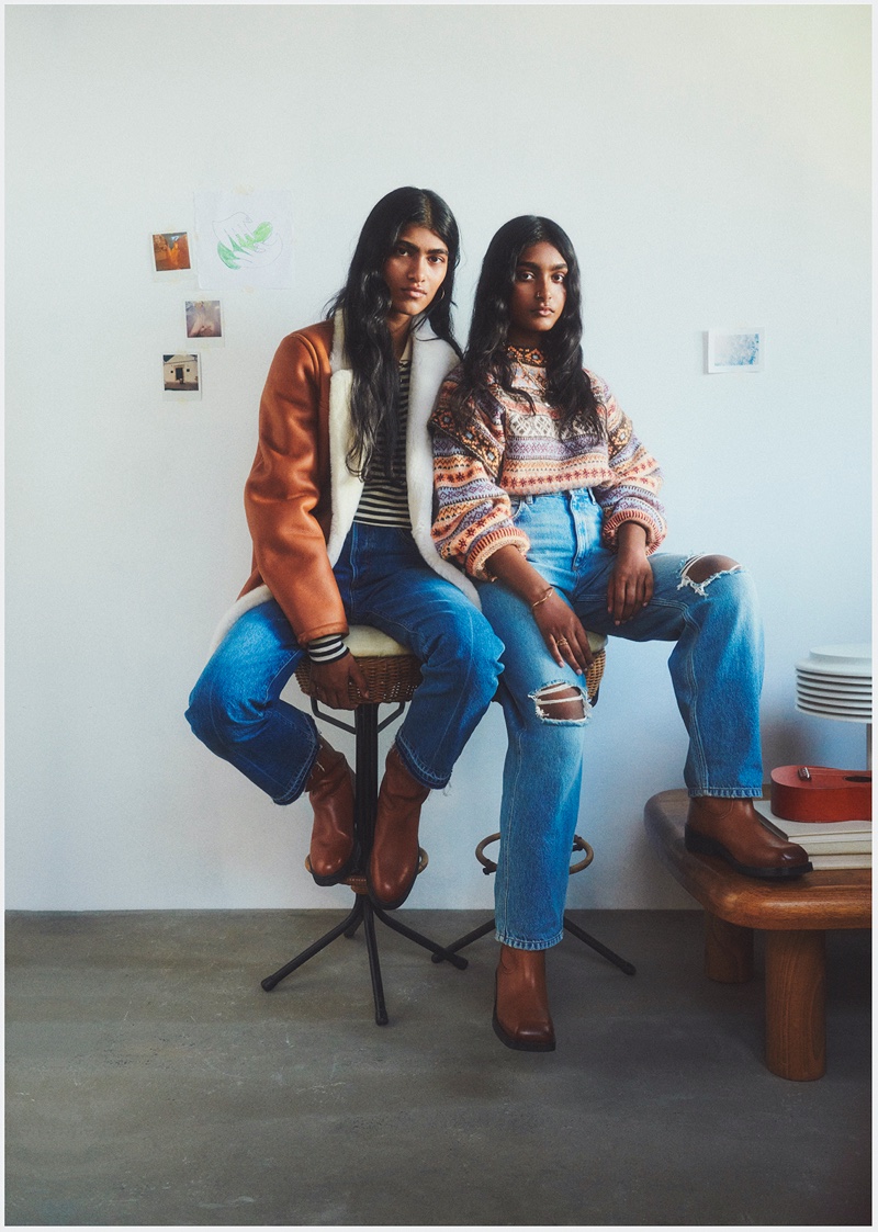 Sisters Ashley Radjrame and Shirley Radjrame star in Mango This is Family fall-winter 2021 campaign.