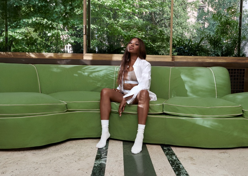 Modeling underwear, Naomi Campbell is the face of Kith for Calvin Klein season 2.