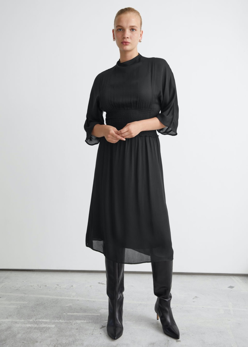 & Other Stories Smocked Waist Midi Dress $119