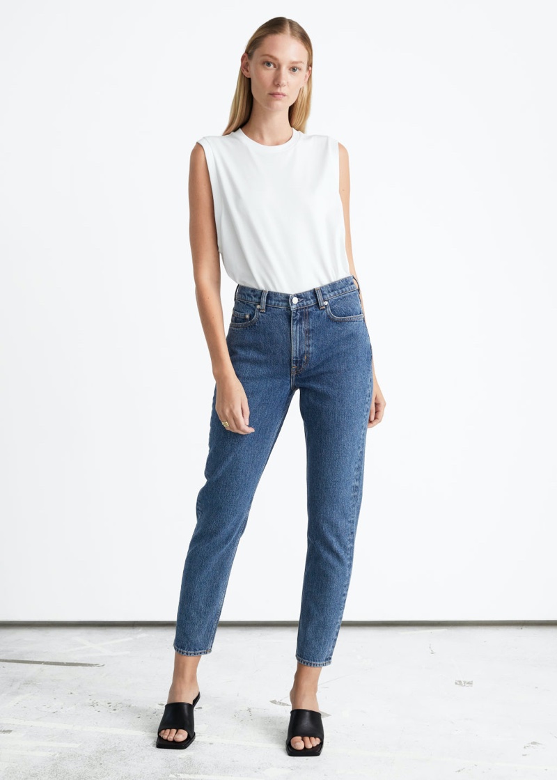 & Other Stories XOXO Cut Jeans in Mid Blue $99