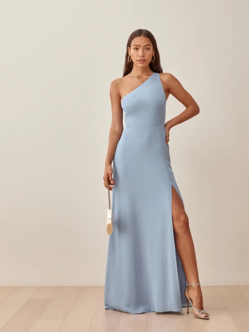 Reformation Evelyn Dress in Mineral $348