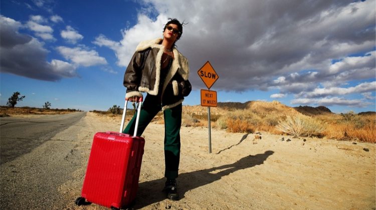 In the California desert, Rihanna fronts Rimowa Never Still 2021 campaign.