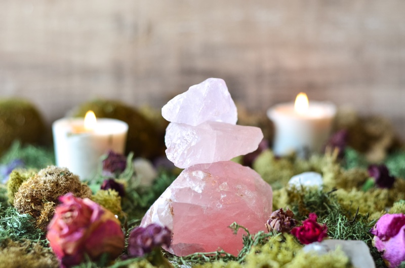 Rose Quartz Crystal Garden Concept